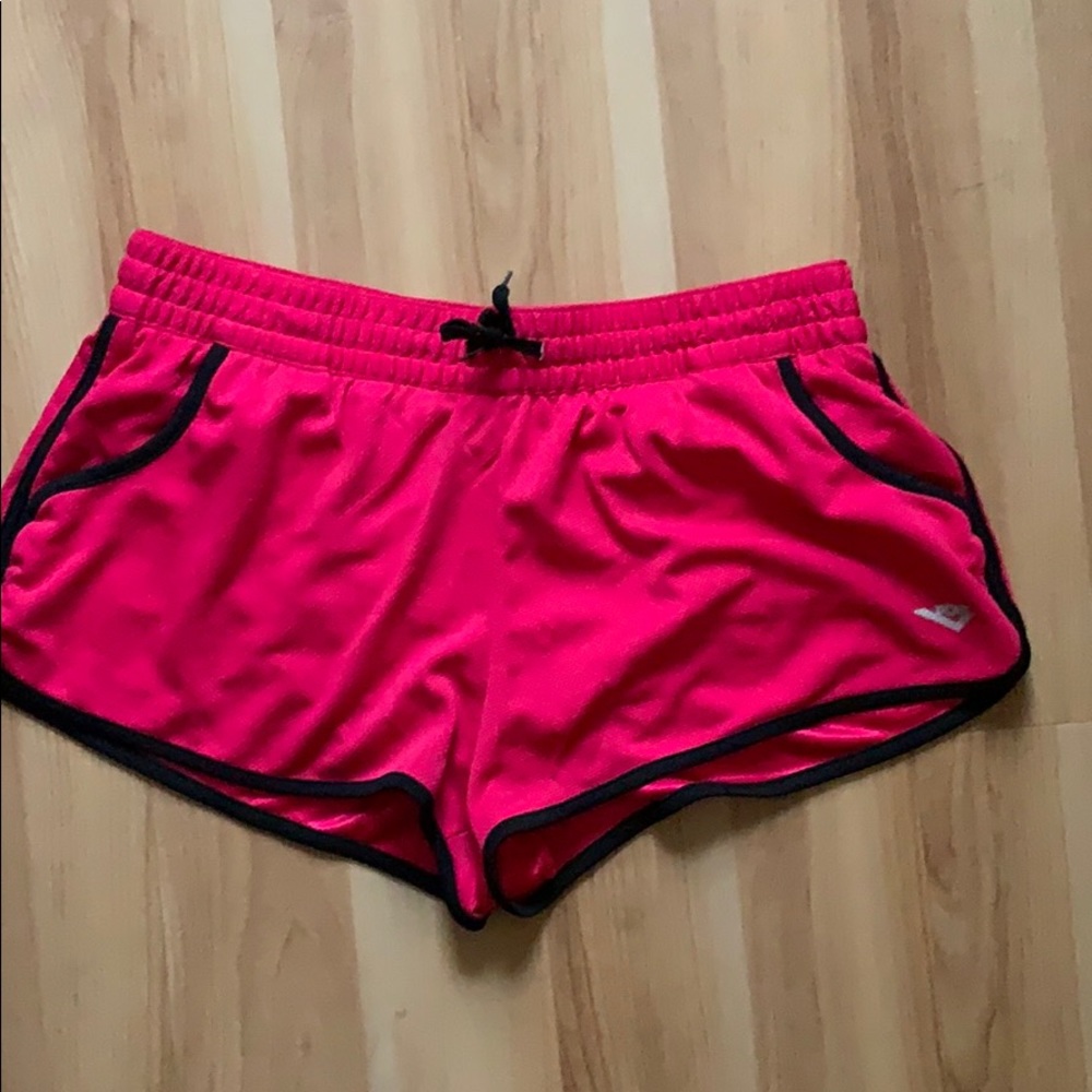 Bright pink athletic shorts
